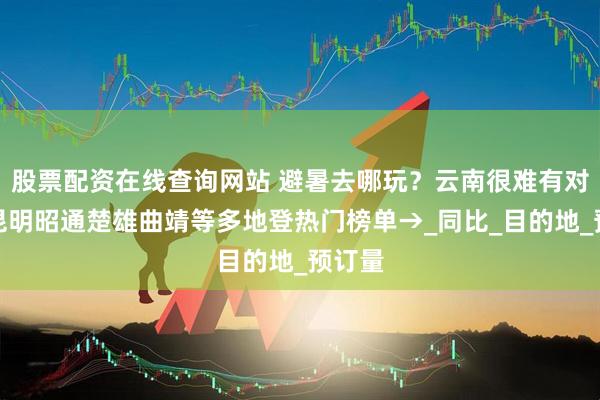 股票配资在线查询网站 避暑去哪玩？云南很难有对手！昆明昭通楚雄曲靖等多地登热门榜单→_同比_目的地_预订量