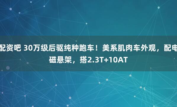 配资吧 30万级后驱纯种跑车！美系肌肉车外观，配电磁悬架，搭2.3T+10AT